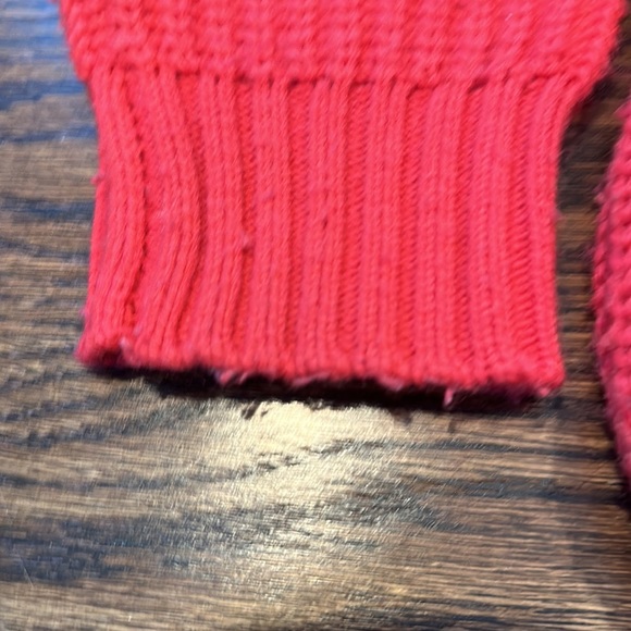 Splendid Loveland Colorblock Chevron Wool blend Sweater in Cardinal small. - Picture 4 of 6